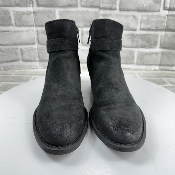 Born Jorgette Suede Black Leather Women's Size 9.5 Buckle Western Ankle Boots - Picture 7 of 14